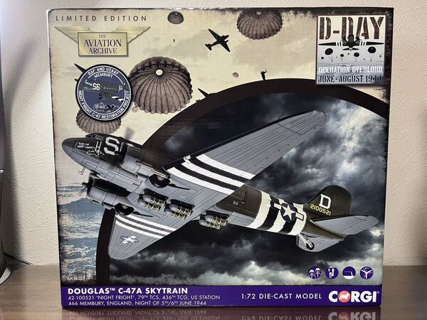 corgi コーギー ダグラス C-47A スカイトレイン 「Night Fright」 1944年6月5/6日 1/72 新品未使用