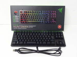 HE-941◆Razer ゲーミングキーボード HUNTSMAN TOURNAMENT EDITION Linear Optical Switch 赤軸 日本語配列 中古品