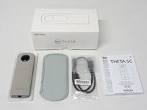 HE-954◆RICOH 360度 全天球カメラ THETA SC シータ ベージュ 中古品_画像1