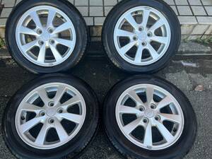 ダイハツ純正アルミホイール4.5Jx14オフセット45　タイヤヨコハマタイヤ155/65R14　残り溝有　4本セット　直接のお引き取り大歓迎　売切