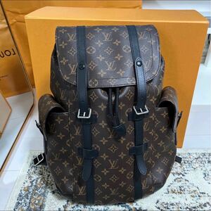 【ルイヴィトン京都大丸店購入】 LOUIS VUITTON LV モノグラム・マカサー クリストファーMM バックパック M43735新品同様