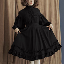 4XL　ゴスロリ　ロリータ　ゴシック　クラシカル　フリル　ワンピース　ドレス　 コスプレ　大きいサイズ　黒　ブラック　ダーク_画像3