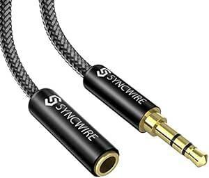 2m Syncwire イヤホン 延長コード 3.5mm ステレオミニプラグ ヘッドホン 延長 オーディオケーブル ナイロン編み