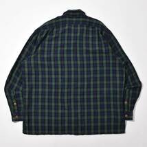 90s Polo Ralph Lauren Shirt RAYON CHECK GREEN NAVY BLUE XL ラルフローレン オープンカラー 長袖シャツ レーヨン グリーン ネイビー_画像3