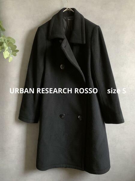 URBAN RESEARCH ROSSO 黒コート メルトンダブルコート