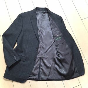 極美品★ラルフローレン テーラードジャケット Ralph Lauren グレー ブラック ウィンドウペンチェック メンズ 秋冬 38R L位 A31