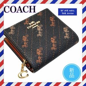 【新品】COACH ホースアンドキャリッジ 2つ折り財布 ブラック