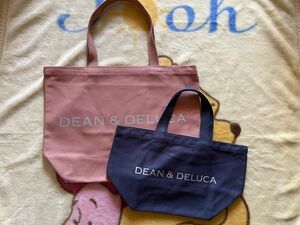 新品 DEAN&DELUCA 2点セット 2023 チャリティートートバッグ 正規品 Sサイズ ブルーグレー Lサイズ コーラル