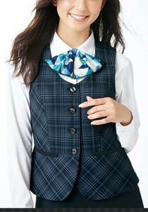 【新品】ALPHA PIER_13号_ベスト（1：チェック/ネイビー）AR2805/アルファピア/かわいい会社事務服/おしゃれOL制服