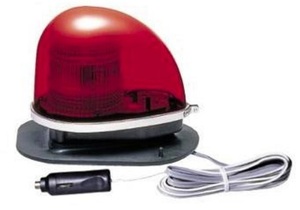小糸製作所/KOITO 赤色丸型警光灯 24V 2N型 フラッシュランプ ゴムマグネットタイプ シガーライタープラグ付 GFL-2NCR 入数：1個
