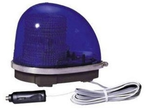 小糸製作所/KOITO 青色丸型警光灯 24V 2N型 フラッシュランプ フェライトマグネットタイプ シガーライタープラグ付 MFL-2NCB 入数：1個