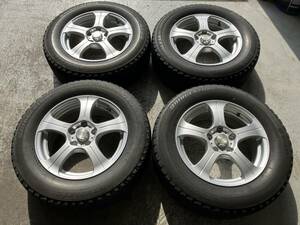 【1円スタート・中古・劣化あり】WEDS Joker KING アルミホイール&スタッドレス ブリヂストン BRIDGESTONE ST30 215/65R16 98Q 4本