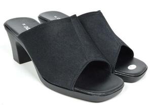  new goods lady's sandals 3900 black LL size lady's mules sandals futoshi heel office sandals mules made in Japan 