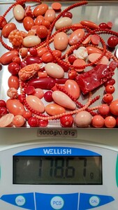 珊瑚のルース大量出品約178.67g/893.35ct！血赤/朱色/橙色/桃色珊瑚のルース！