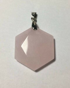 【1円～最落なし】パワーストーン ローズクォーツ 六芒星ネックレス ペンダント 天然石 Hexagram ヘキサグラム 送料無料　208011■■