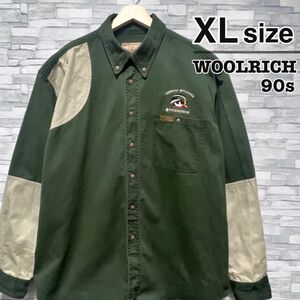 Woolrich　シャツ　グリーン　ワーク　ウエスタン　ペンギン　USA古着