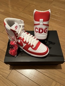 未使用品 コムデギャルソン COMME des GARONS ナイキ NIKE ターミネーター ハイ Terminator High 白 ホワイト 赤 レッド 102 26cm US8 CDG