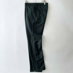 TOMORROWLAND size/46 (hd) イングランド製生地 スラックス タック プリーツ ダブル パンツ ウール グリーン トゥモローランド pants