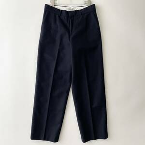 STEVEN ALAN size/M (iz) スティーブンアラン ウールフランネル ワイドパンツ スラックス ネイビー 紺 日本製 JAPAN pants