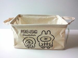 台湾★即決♪ 正規品!! カナヘイの小動物 ピスケ＆うさぎ 帆布製 収納ケース （中）♪