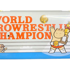 23C275_1 【昭和レトロ】 SAN-X 缶ペンケース WORLD PROWRESTLING CHAMPION ペンケース 筆箱 レトロ の画像2