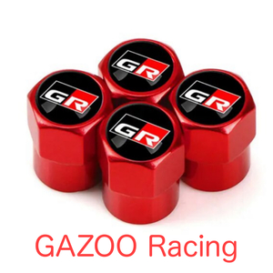 送料無料 4個セット GAZOO Racing エアバルブ キャップ カバー ガズーレーシング GR グッズ 外装品 parts パーツ ヤリス 86 プリウス