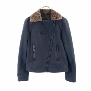 アーペーセー フランス製 ライダースジャケット 38 ネイビー A.P.C. レディース 231101