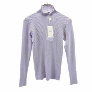  Armani ko let's .-ni unused Italy made long sleeve rib knitted 50 lavender ARMANI COLLEZIONI sweater lady's 231104