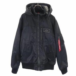 アルファインダストリーズ 裏キルティング 中綿ジャケット XL ブラック系 ALPHA INDUSTRIES INC ロゴ ワッペン メンズ 231115