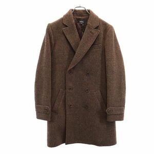 アーペーセー ハリスツイード ピーコート S ブラウン系 A.P.C. HARRIS TWEED Pコート 裏キルティング メンズ 231121