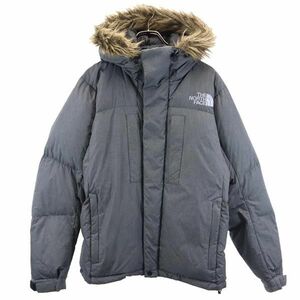 ザノースフェイス ND91350 チェック柄 アウトドア ダウンジャケット L グレー THE NORTH FACE ファー フード メンズ 231130