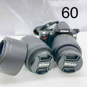 11AD9 Nikon D60 デジタルカメラ 一眼レフ レンズ Nikon AF-S NIKKOR 18-55mm 1:3.5-5.6 付属レンズ AF-S NIKKOR 55-200mm 1:4-5.6G 