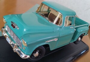 1955 CHEVY 3100 STEPSIDE 1955年シボレー 3100 ステップサイド 1/18 ダイキャスト メタル アメ車 希少品　箱付