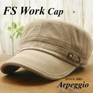 FS work Cap ワークキャップ ブラウン　ダメージ加工　ビンテージ加工　男女OK 送料\350♪　メンズ レディース　サイズ調整可