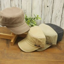 FS work Cap ワークキャップ カーキ　ベージュ　ダメージ加工　ビンテージ加工　男女OK 送料\350♪　メンズ レディース　サイズ調整可_画像7