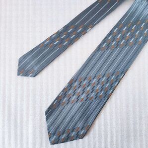ネクタイ Ad Unguem アド・アンゲン 日本製 国産 アンティーク 希少 レギュラータイ 標準幅 9cm グレー ストライプ