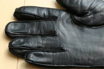 DUNHILL ダンヒル レザーグローブ 英国製 冬物 本革/ラビットファー革手袋 sizeS(日本サイズ M~L程度）ブラック _画像5