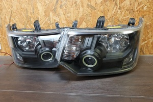 【レンズリペア済】デリカ D5 CV5W CV1W CV2W CV4W 純正 HID ヘッドライト インナーブラック COBイカリング KOITO 100-87918 左右セット