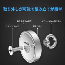 (A) 超強力 マグネットフック 磁石 32ｍｍ 5個セット 耐荷重35kg ネオジム磁石 ステンレス マグネット フック 強力 磁力 防腐 防錆_画像8