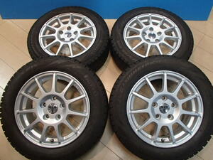 純正ボルト対応 溝多い 中古 スタッドレス 4本SET テクマグ 6.0J 15in IS43 PCD112 ピレリ 175/65R15 2019年製 ミニ MINI F55 F56