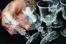 1880年頃 BACCARAT Ecailles オールドバカラ クリスタルグラス ビンテージワイングラス フランス アンティーク グラスセット/ ST. LOUIS_画像4