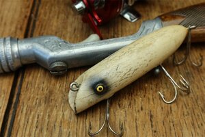 40s SOUTH BEND BASS ORENO ウッドルアー / Heddon ラッキー13 ライバル ザウルス 則弘祐 愛用 道楽 ZEAL ハトリーズファンに