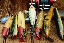 ウッド中心 オールドルアーセット / HEDDON 道楽 ABU ZEAL ハトリーズ BALSA50 FENWICK UMCO世代の昭和レトロ釣人に！_画像1