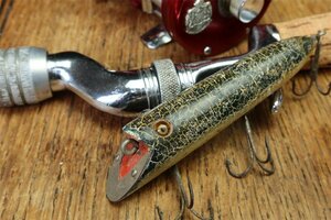 1922年頃 最初期 HEDDON BASSER GE L リグ グラスアイ ビンテージ オールドルアー / バルサ50 ZEAL 道楽 ABU PFLUEGER ウッドルアー好きに