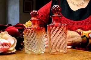 19世紀~ BACCARAT Bamboo Tours 香水瓶 化粧瓶 オールドバカラ パフュームボトル フレンチアンティーク クリスタルグラス 硝子器 フラコン
