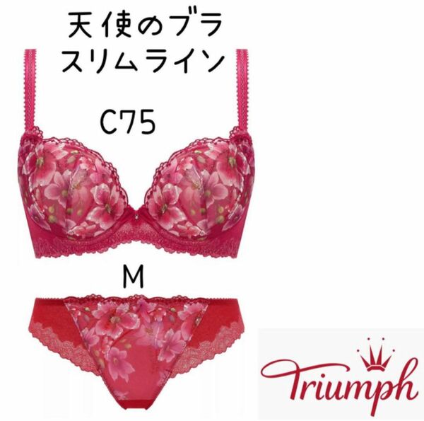 ☆トリンプ☆天使のブラスリムライン　ブラジャーC75　ショーツM