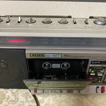 AIWA アイワ CS-W7 ダブルラジカセ コンパクト マイクロ ステレオ ラジオ カセットレコーダ 昭和レトロ 現状品_画像8