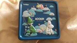 ★ムーミン ビスケット　缶　ブルー　空き缶　 正方形　 MOOMIN 未使用　美品★★