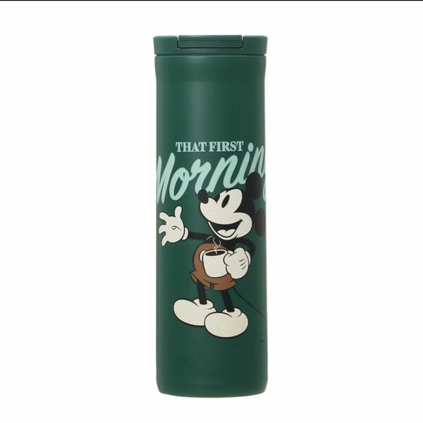 スターバ☆ディズニー☆フリップリッドステンレスボトル ミッキーマウス グリーン 473ml ☆新品☆DISNEY Mickey☆