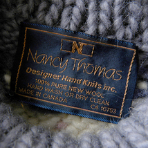 カナダ製 Nancy Thomas 80’s PURE NEW WOOL100％ フラワー求心柄ボリュームニット セーター ヴィンテージ レディース l1107-3_画像4